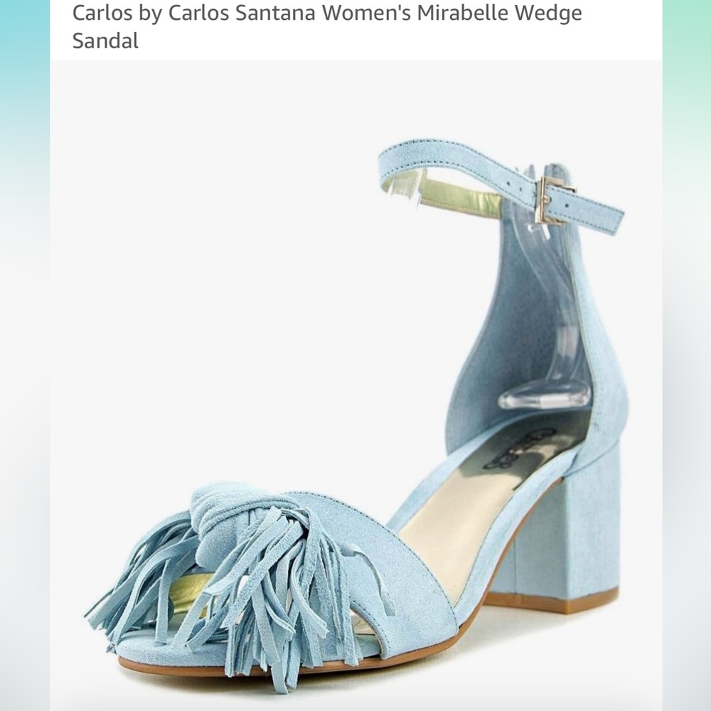 Carlos by Carlos Santana Light Blue Mirabelle Wedge Sandals